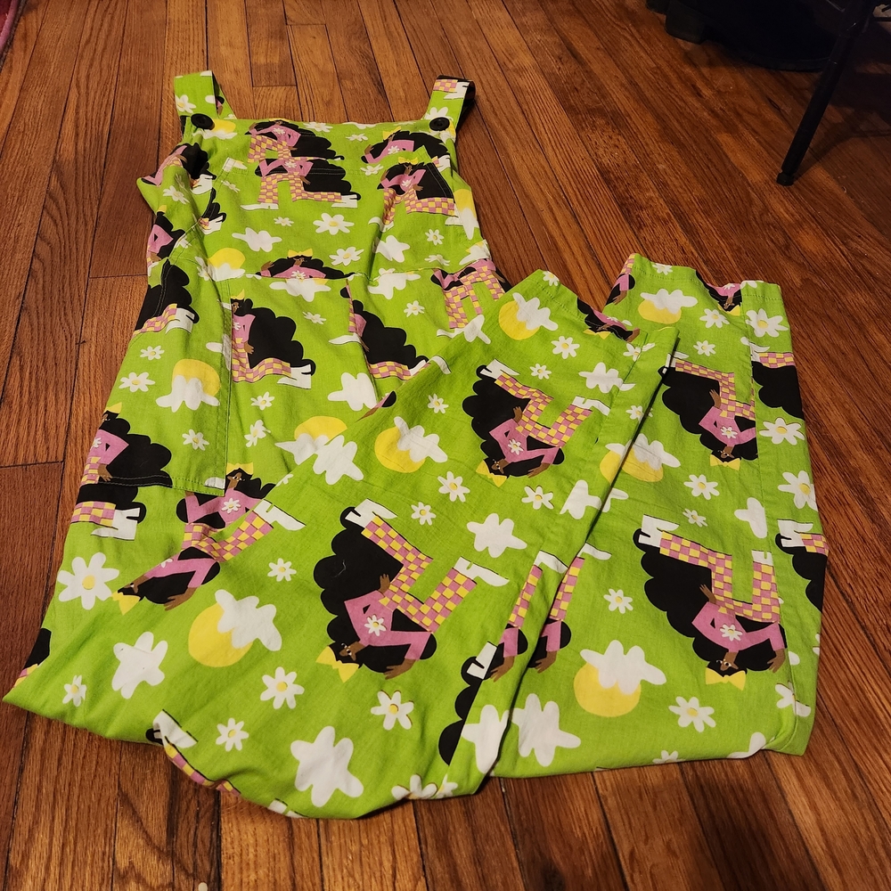 Nooworks Green and Pink Cartoon Print Jumpsuit